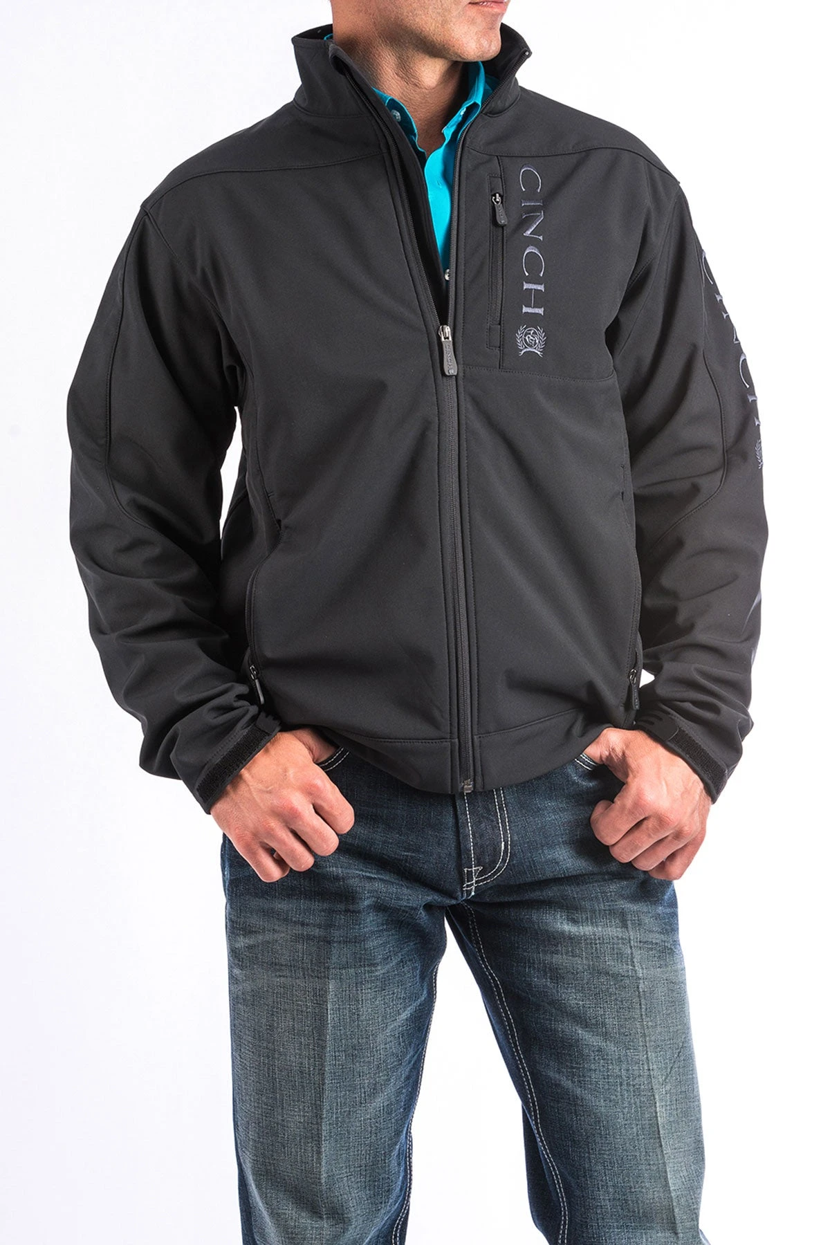 'Cinch' Men's Bonded Jacket - Black - Image 3