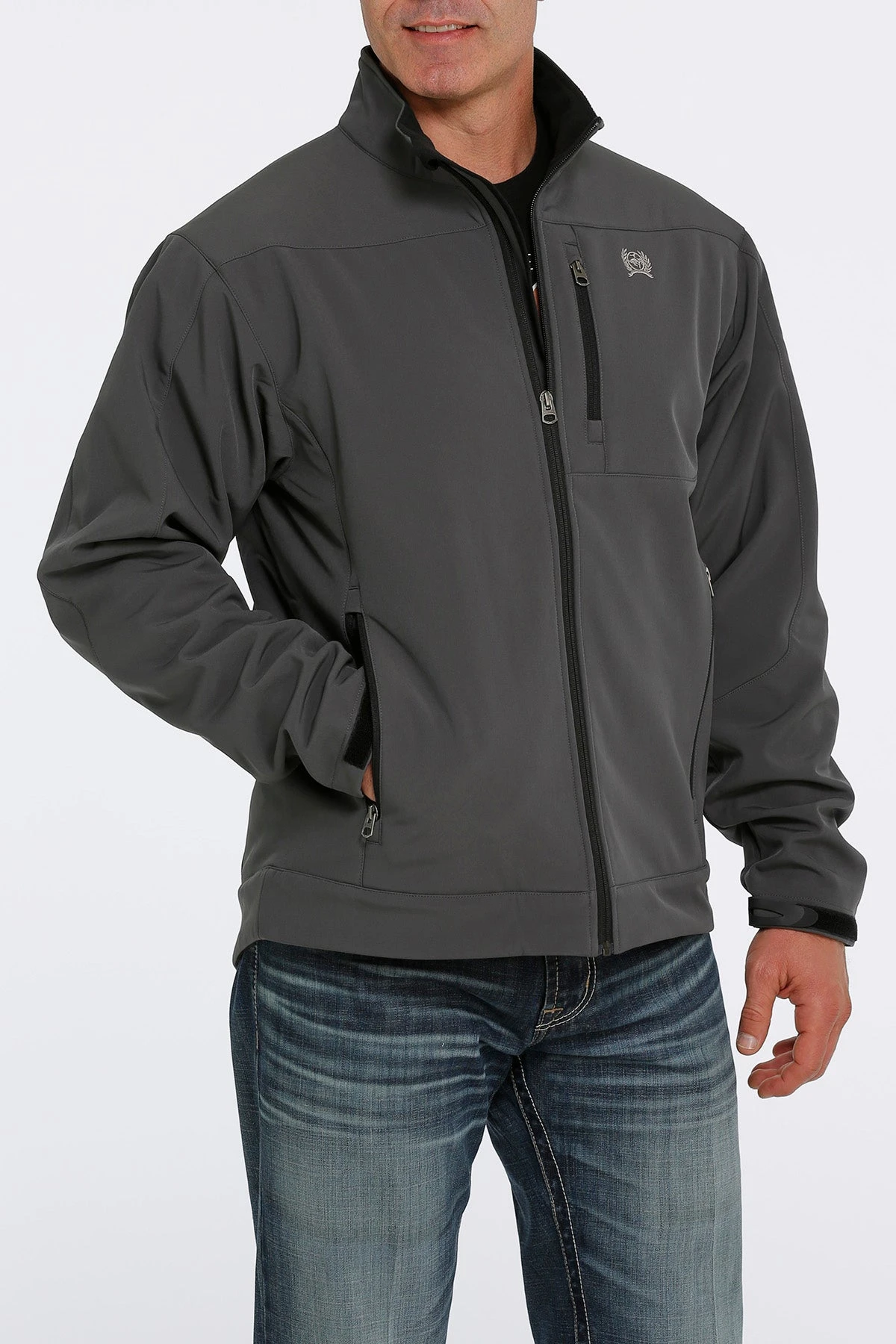 'Cinch' Men's Lined Bonded Jacket - Grey - Image 2