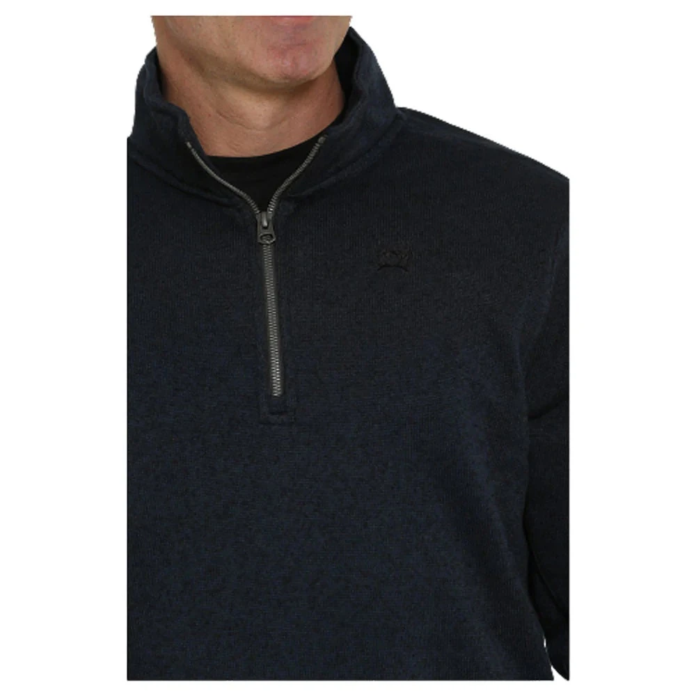 'Cinch' Men's 1/4 Zip Pullover Knit Sweater - Navy - Image 2