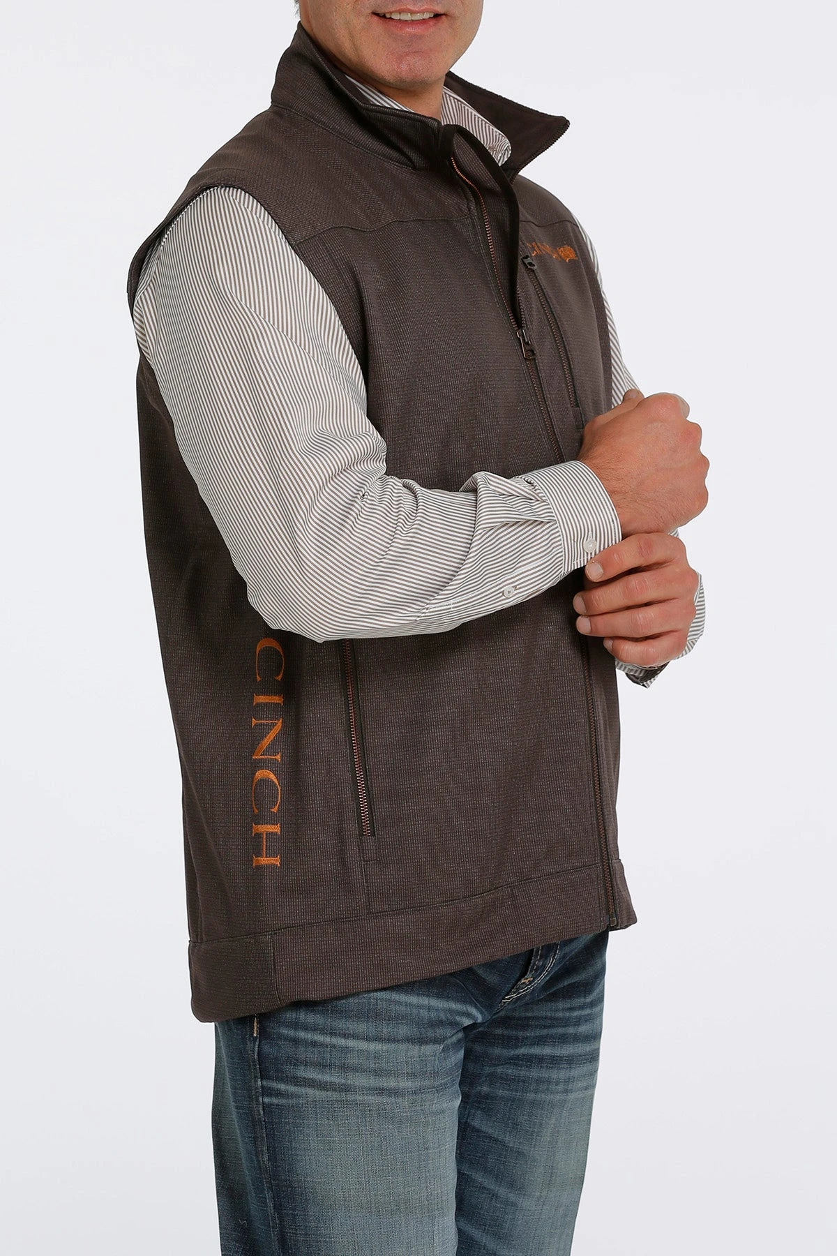 'Cinch' Men's Bonded Vest - Brown - Image 3