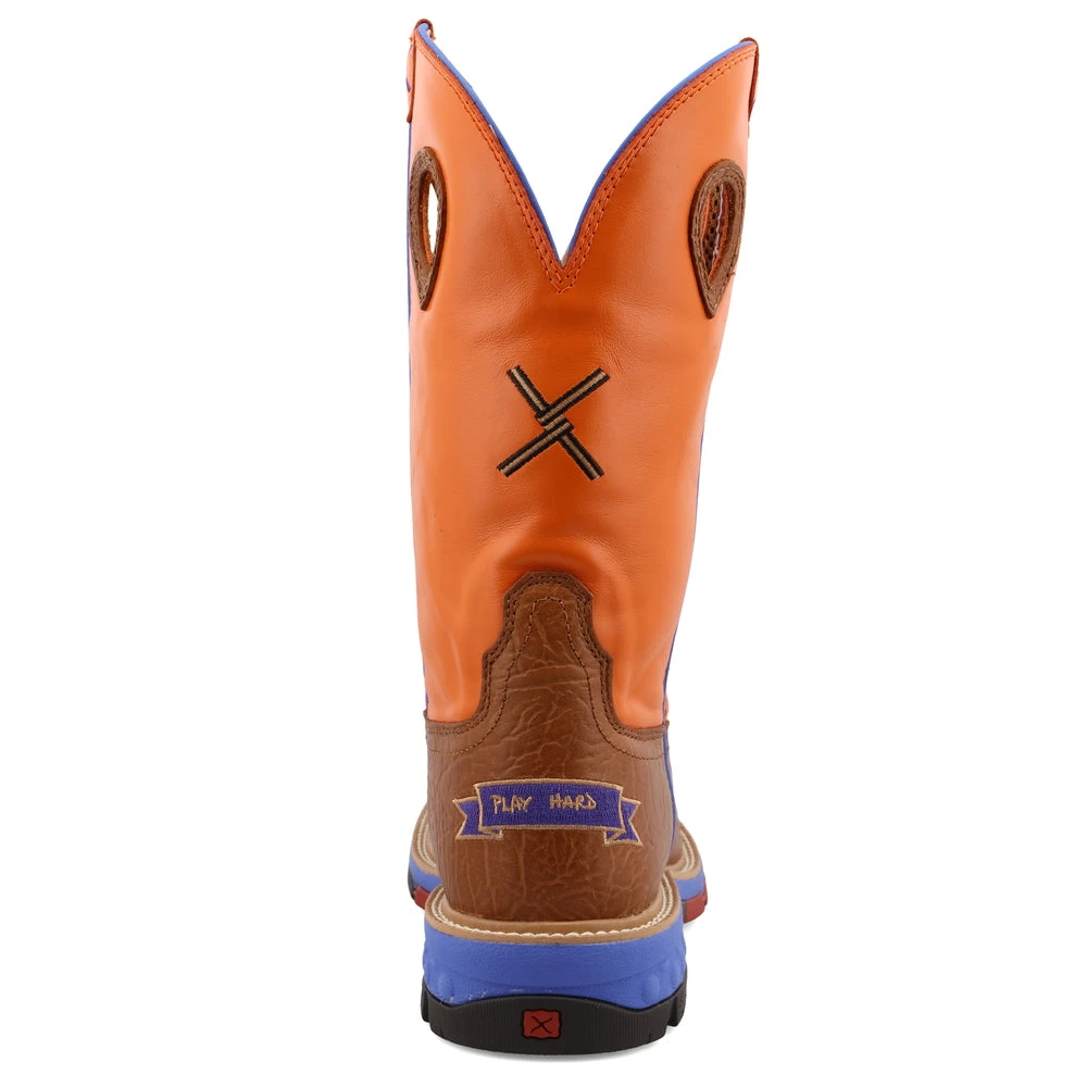 'Twisted X' Men's 12" Western EH Alloy Toe - Tan / Orange - Image 5