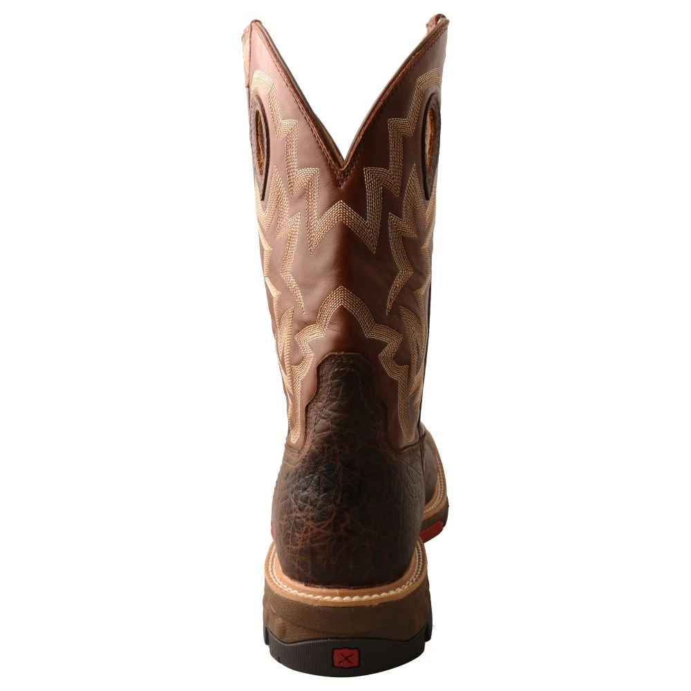 'Twisted X' Men's 12" Cellstretch WP Western Square Toe - Smokey Chocolate / Spice - Image 3