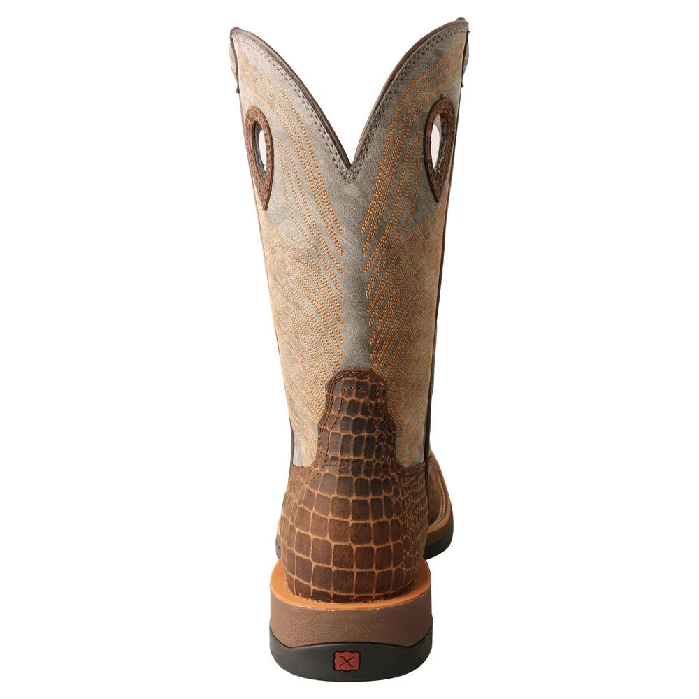 'Twisted X' Men's 12" Tech-X Cellstretch Western Square Toe - Brown / Grey - Image 3