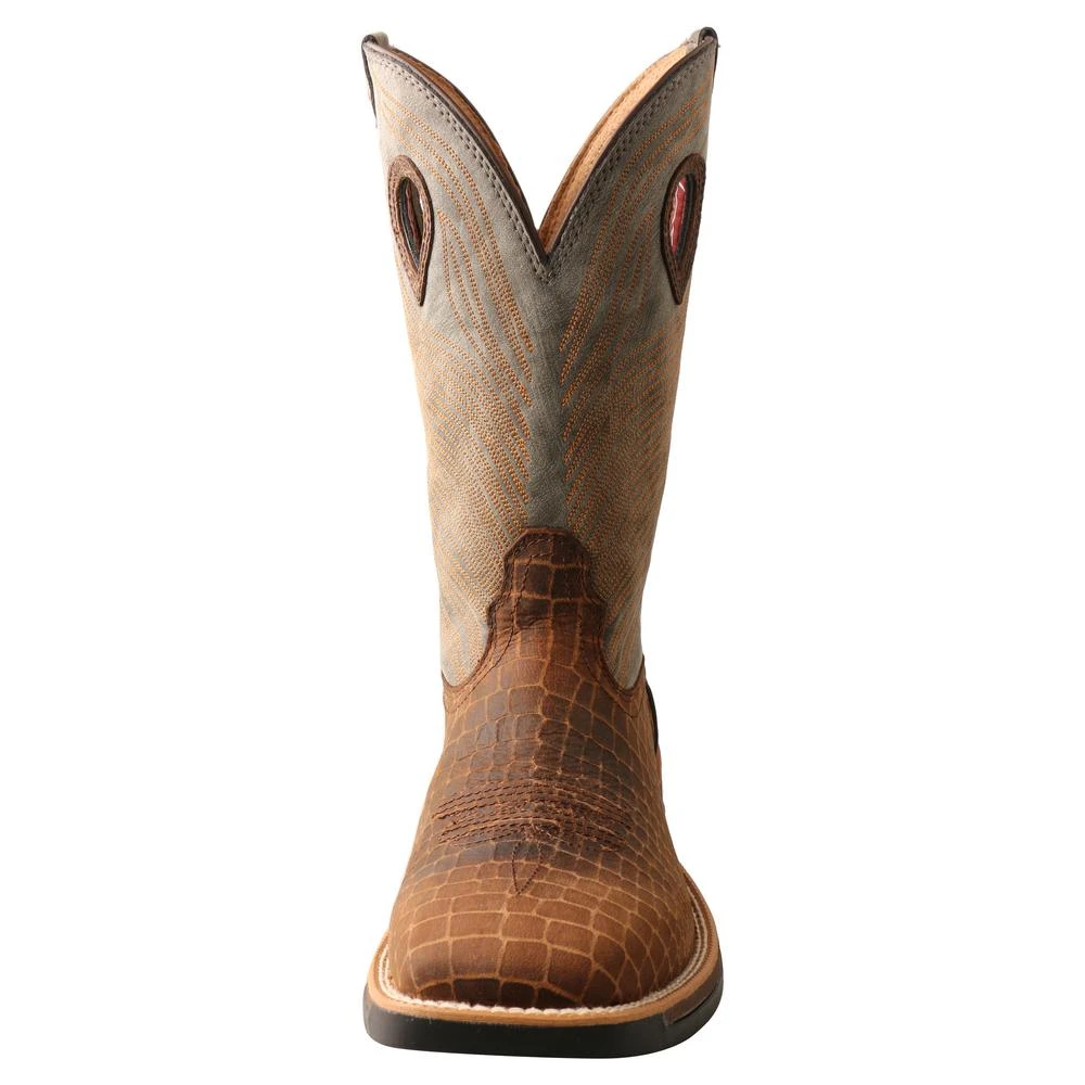 'Twisted X' Men's 12" Tech-X Cellstretch Western Square Toe - Brown / Grey - Image 2