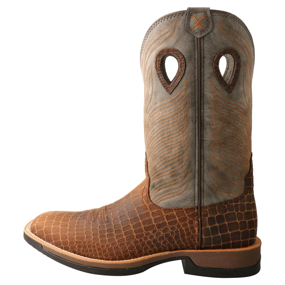 'Twisted X' Men's 12" Tech-X Cellstretch Western Square Toe - Brown / Grey - Image 5