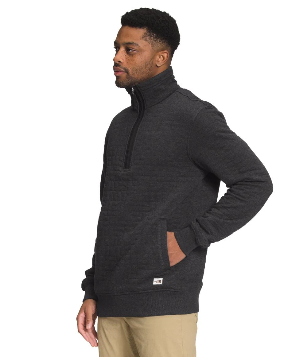 'The North Face' Men's Longs Peak Quilted 1/4 Zip - TNF Black Heather - Image 2