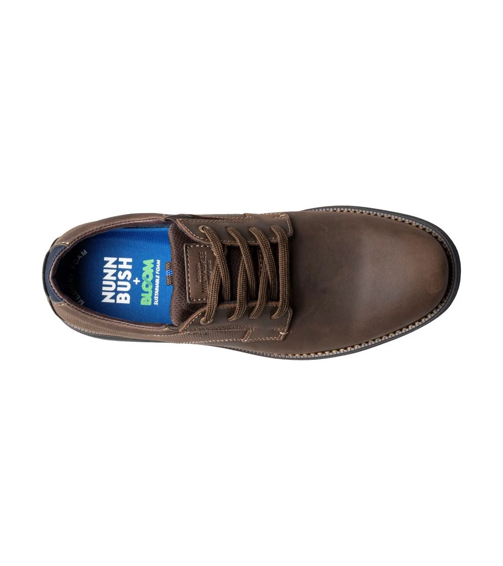 'Nunn Bush' Men's Otto Plain Toe Oxford - Brown - Image 2