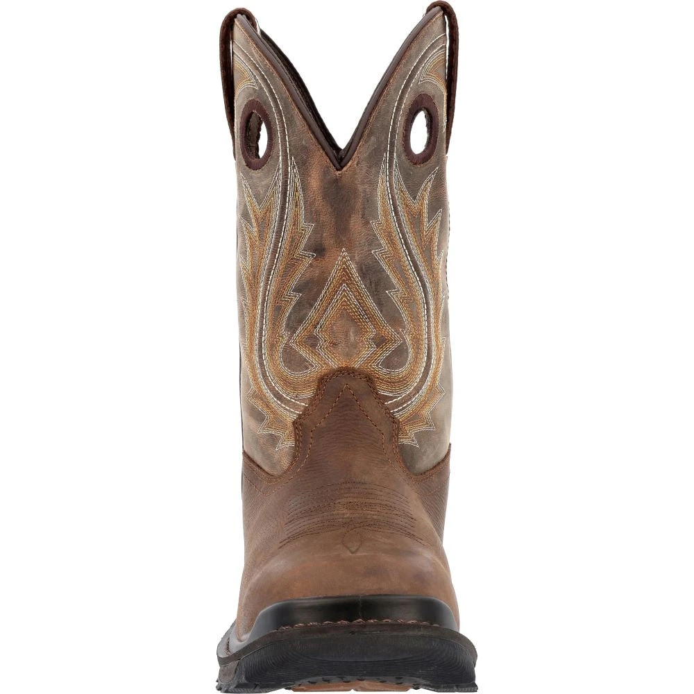 'Rocky' Men's 11" Ram's Horn EH Western Square Toe - Western Dark Brown - Image 4