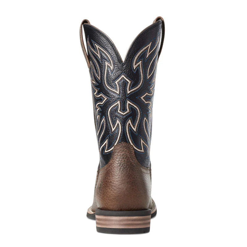 'Ariat' Men's 11" Everlite Vapor Western Square Toe - Ranch Brown / Black Deertan - Image 6