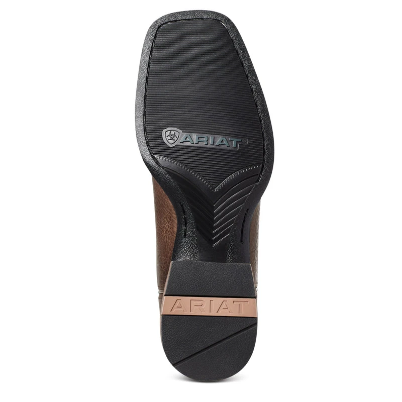 'Ariat' Men's 11" Everlite Vapor Western Square Toe - Ranch Brown / Black Deertan - Image 3