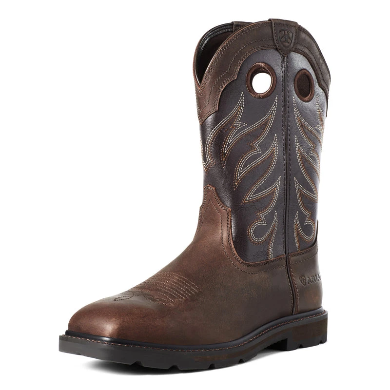 'Ariat' Men's 11" Groundwork Western EH Soft Toe - Brown - Image 5
