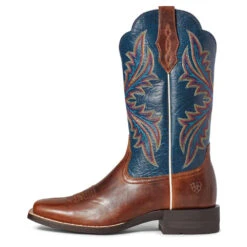 'Ariat' Women's West Bound Square Toe - Russet Rebel / Crackle Navy