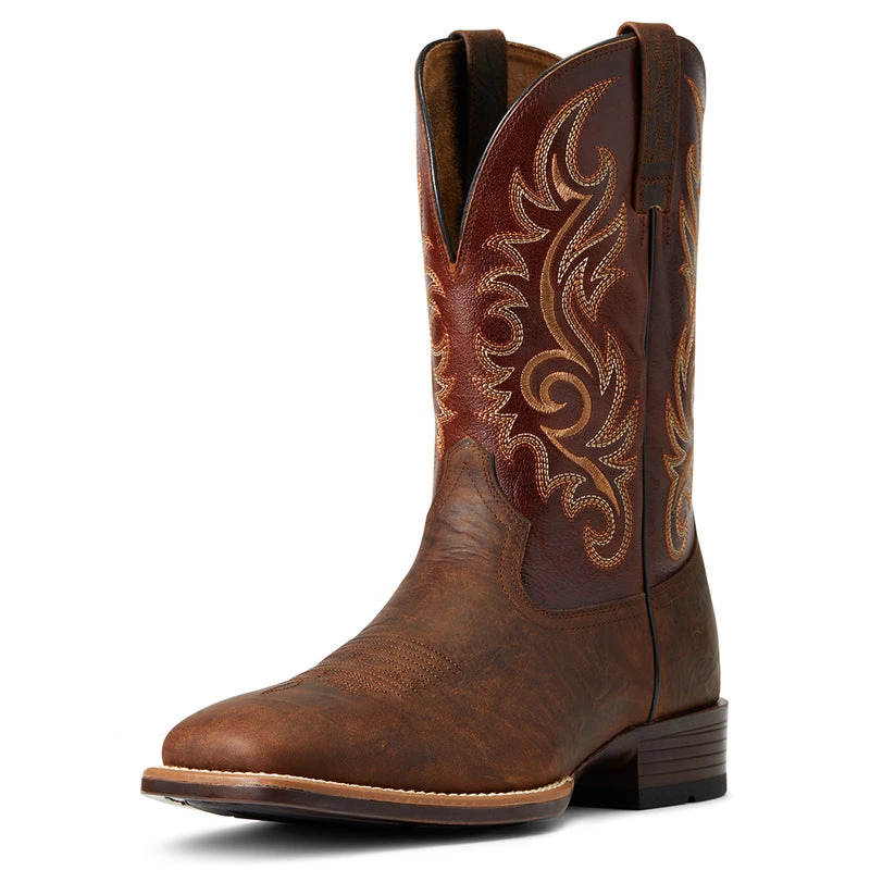 'Ariat' Men's Lasco Ultra Square Toe - Brown / Brown - Image 4