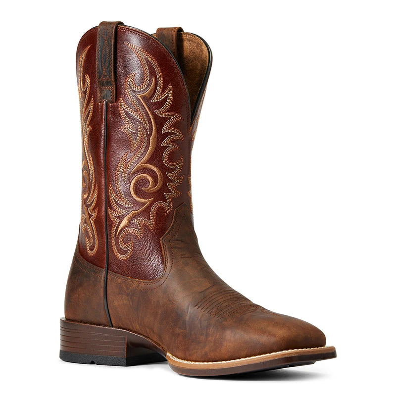 'Ariat' Men's Lasco Ultra Square Toe - Brown / Brown - Image 6