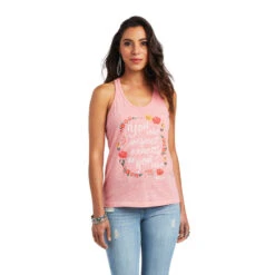 'Ariat' Women's Perfect Sleeveless Tank - Coral Paradise