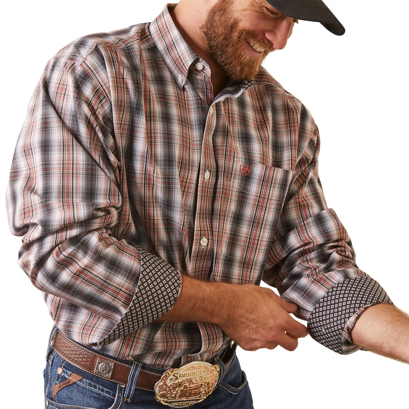 'Ariat' Men's Wrinkle Free Owen Button Down - Nutmeg - Image 2