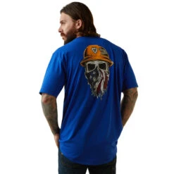 'Ariat' Men's Rebar Workman Born For This T Shirt - Blue Heather