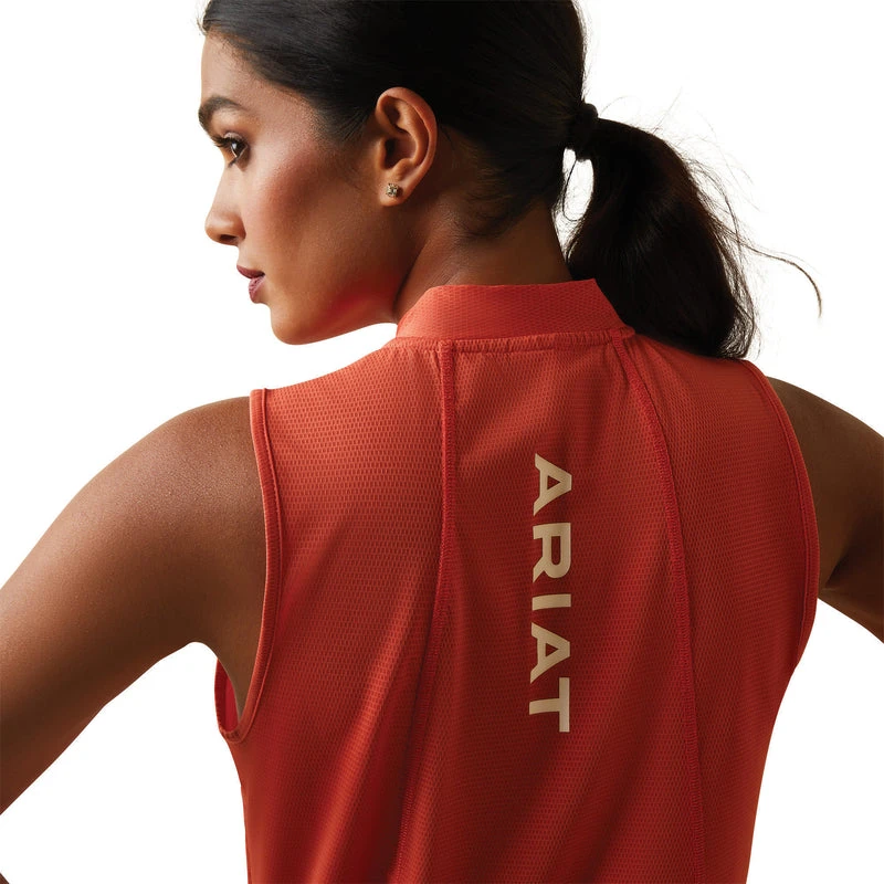 'Ariat' Women's Hailey 1/4 Zip Baselayer - Burnt Sienna - Image 2