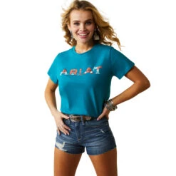 'Ariat' Women's Boot Kickin Logo Tee - Exotic Plume