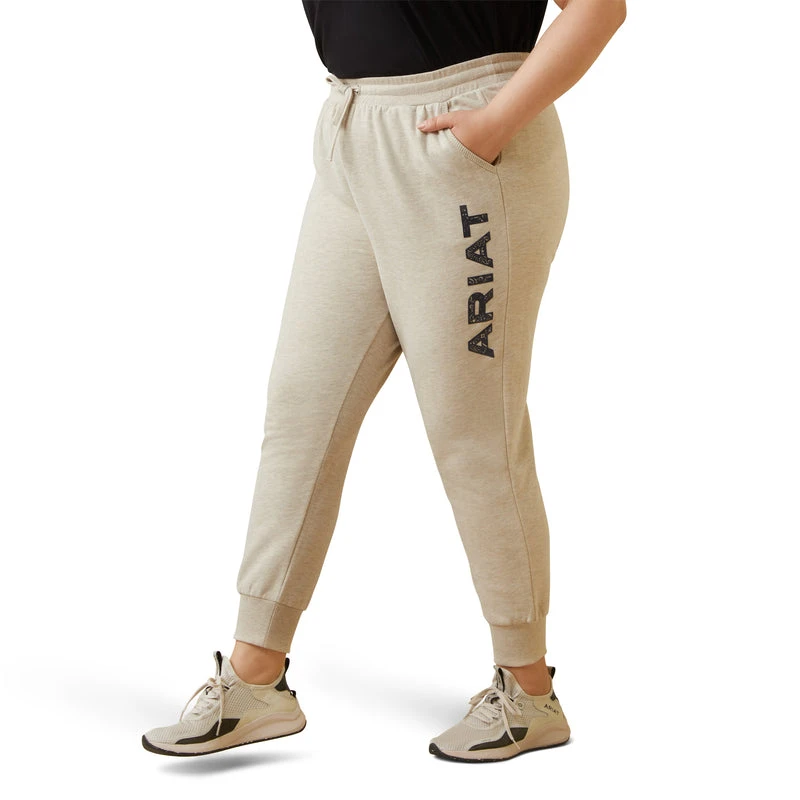 'Ariat' Women R.E.A.L. Jogger Pant - Oatmeal Heather - Image 2