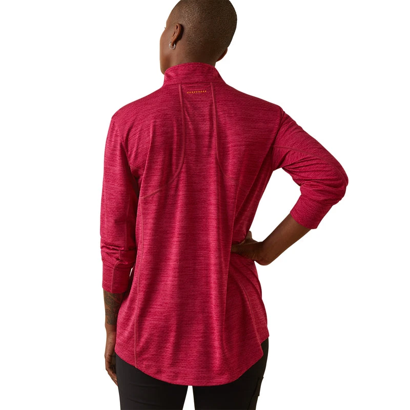'Ariat' Women's Rebar Evolution 1/2 Zip - Cherries Jubilee - Image 3