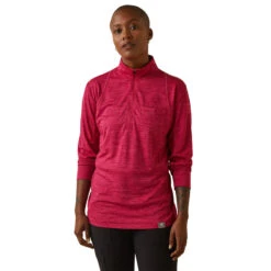'Ariat' Women's Rebar Evolution 1/2 Zip - Cherries Jubilee