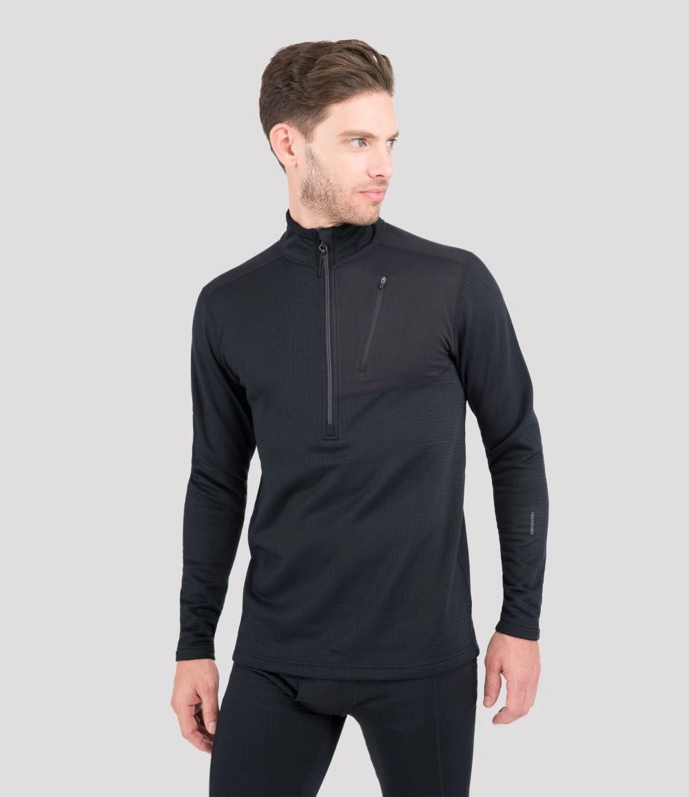 'Terramar' Men's 3.0 Ecolator® Performance Half Zip - Black