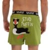 'Lazy One' Men's Stud Puffin Boxer - Green