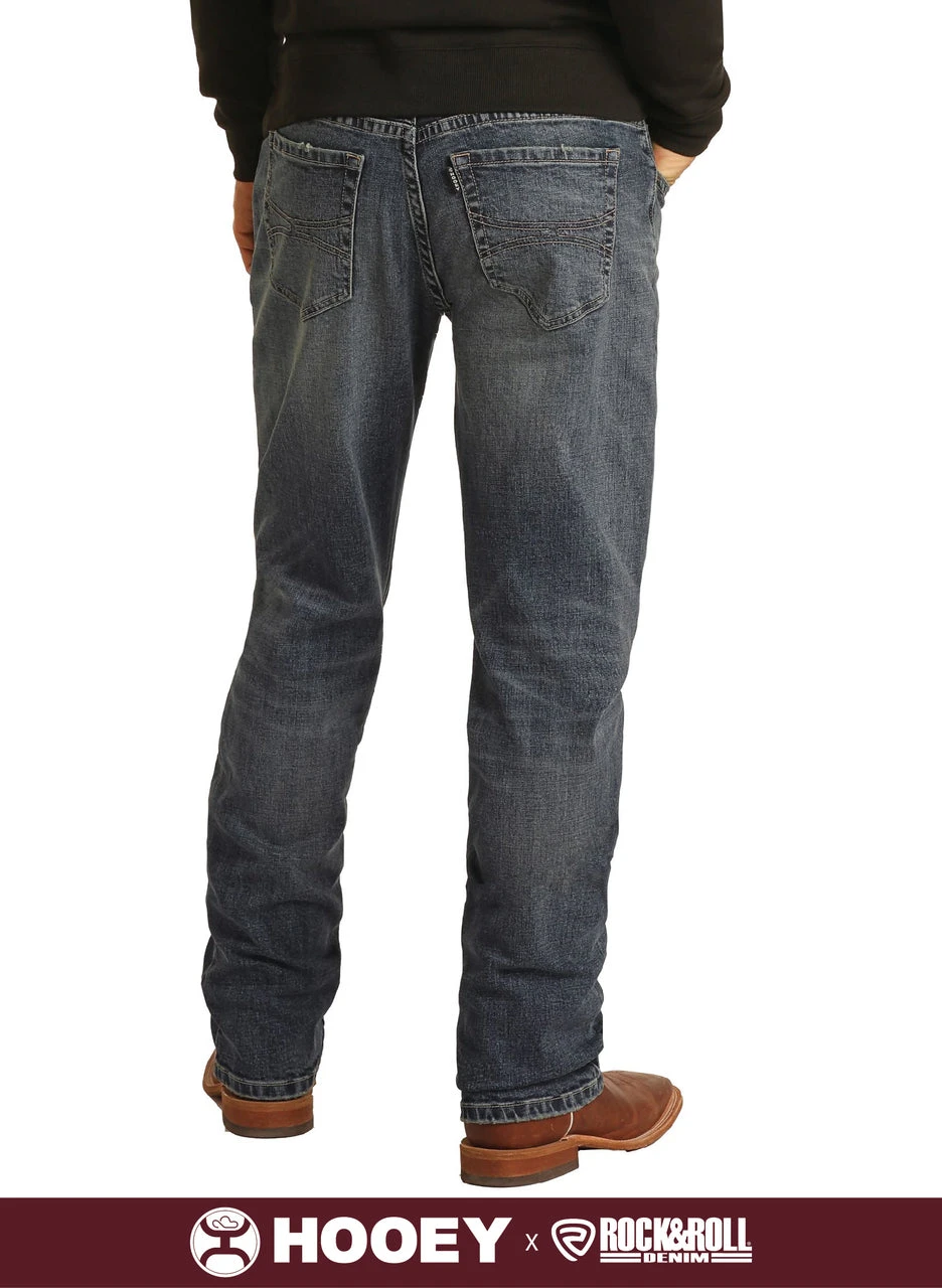 'Hooey' Men's Double Barrel Relaxed Fit Stackable Bootcut - Medium Vintage Wash - Image 3
