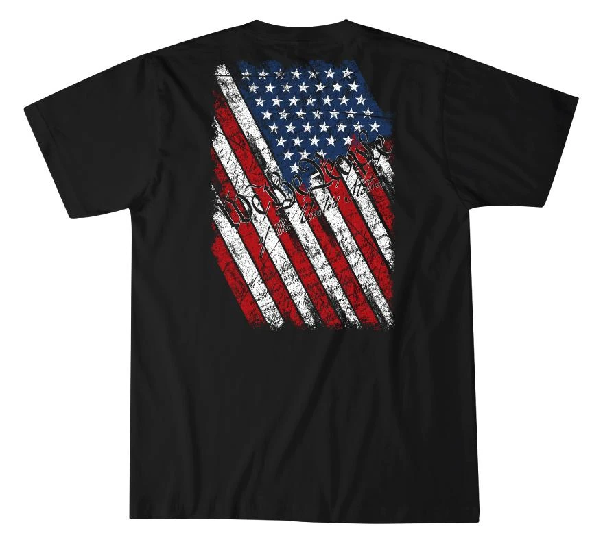 'Howitzer' Men's We The Flag Short Sleeve Tee - Black - Image 2