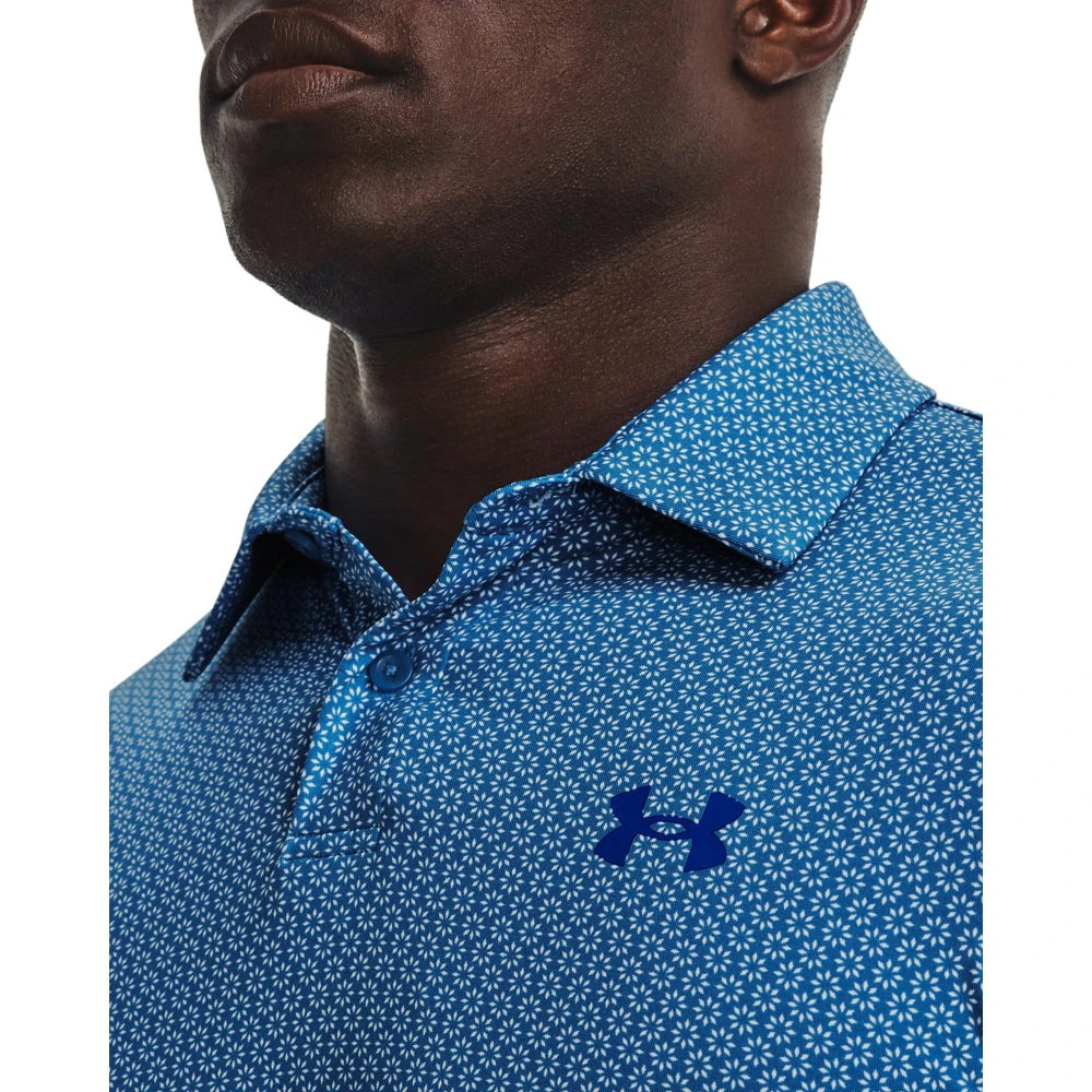 'Under Armour' Men's T2G Printed Polo - Victory Blue - Image 2