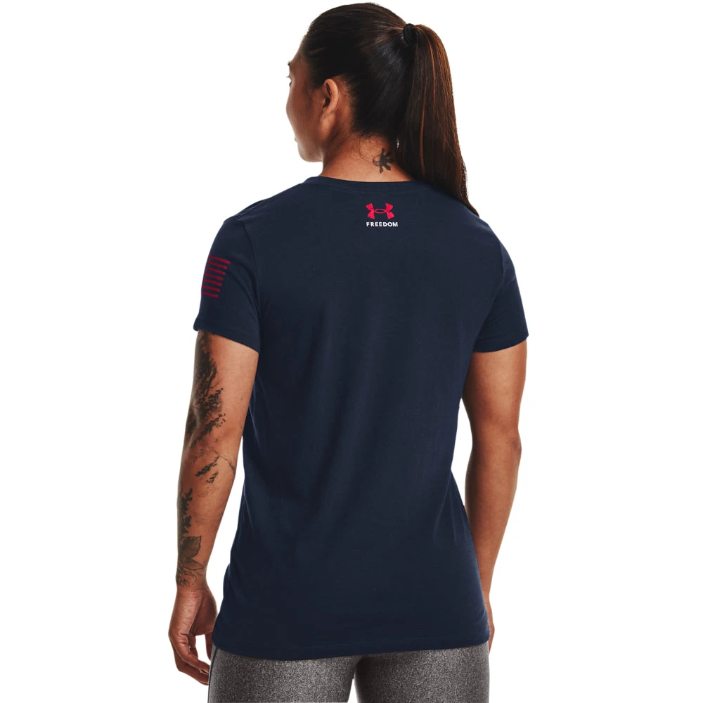 'Under Armour' Women's Freedom United T-Shirt - Academy / Red - Image 2