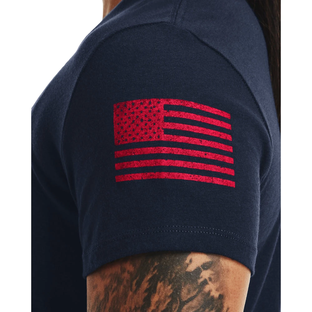 'Under Armour' Women's Freedom United T-Shirt - Academy / Red - Image 3