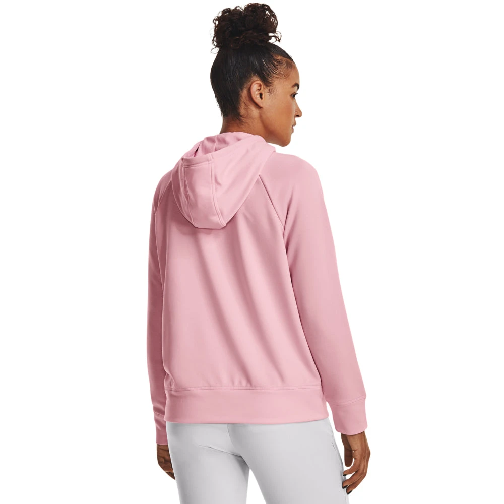 'Under Armour' Women's Shoreline Terry Hoodie - White / Sugar Pink - Image 3