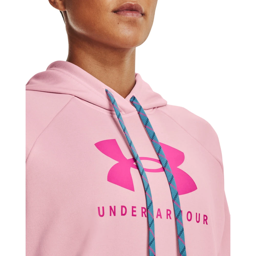 'Under Armour' Women's Shoreline Terry Hoodie - White / Sugar Pink - Image 2
